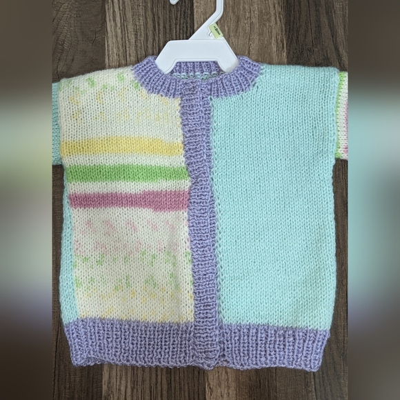 #454NWT Crochet by Sveta Handmade Baby Girl Multicolor Cardigan. Size: 12Mo - Picture 2 of 8